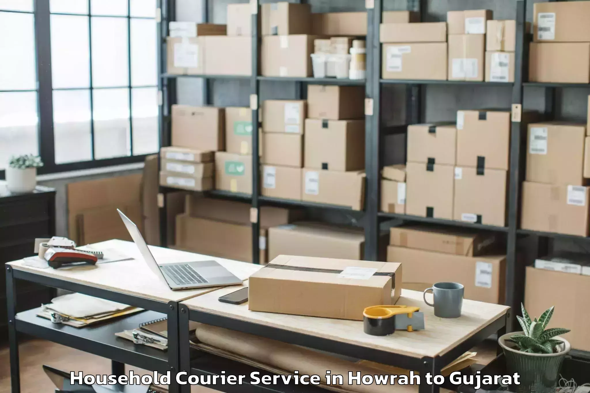 Affordable Howrah to Halol Household Courier